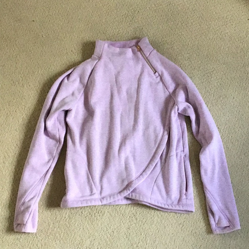 Athleta girl light purple zip up turtleneck jacket